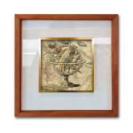 NONAME Tablo Center Taxta Çərçivə Şüşə qızıl Tablo 42x42 cm R