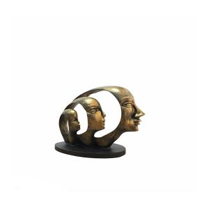 HOMEPOINT Gold 3‑lü Ailə Maska dekoru 30×25 sm