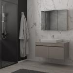 DENKO BANYO Etna 80 Cm Hamam Rəfi Dəsti Kül Boz