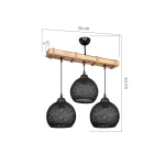 MODELIGHT Aspen 3-lü lüstur – qara, yumru toplu